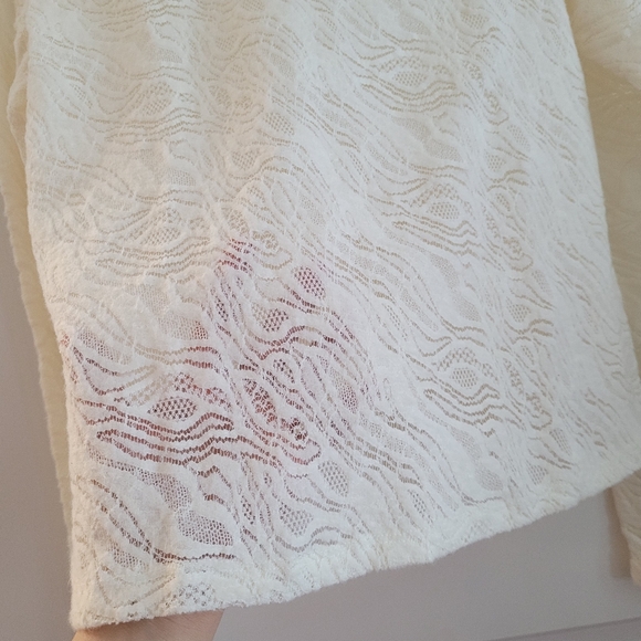 Anthropologie lace longsleeves size medium in cream color - Picture 3 of 11